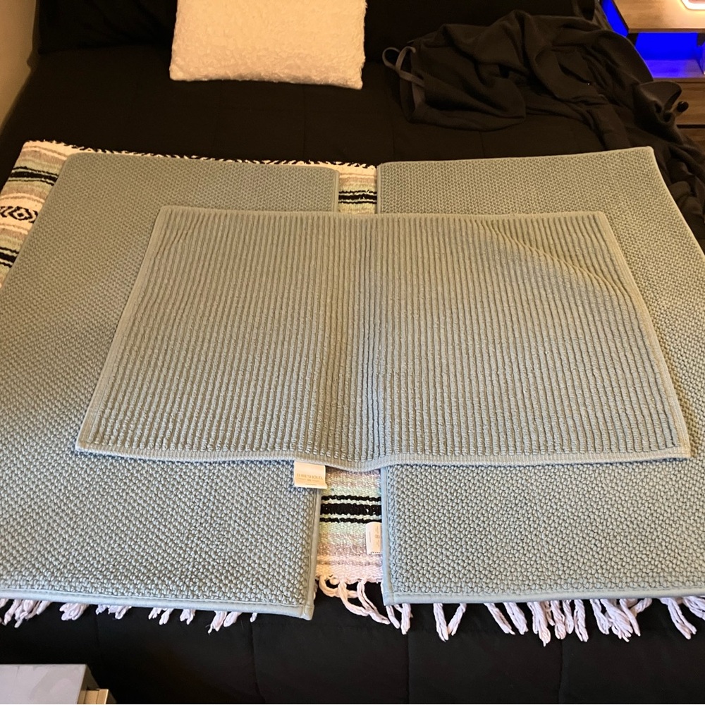 Threshold - Light Blue Bath Mat Set of (3)